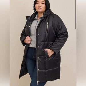 Torrid | Black | Longline Puffer | Size 5 (28) | Never Worn | Winter 2023